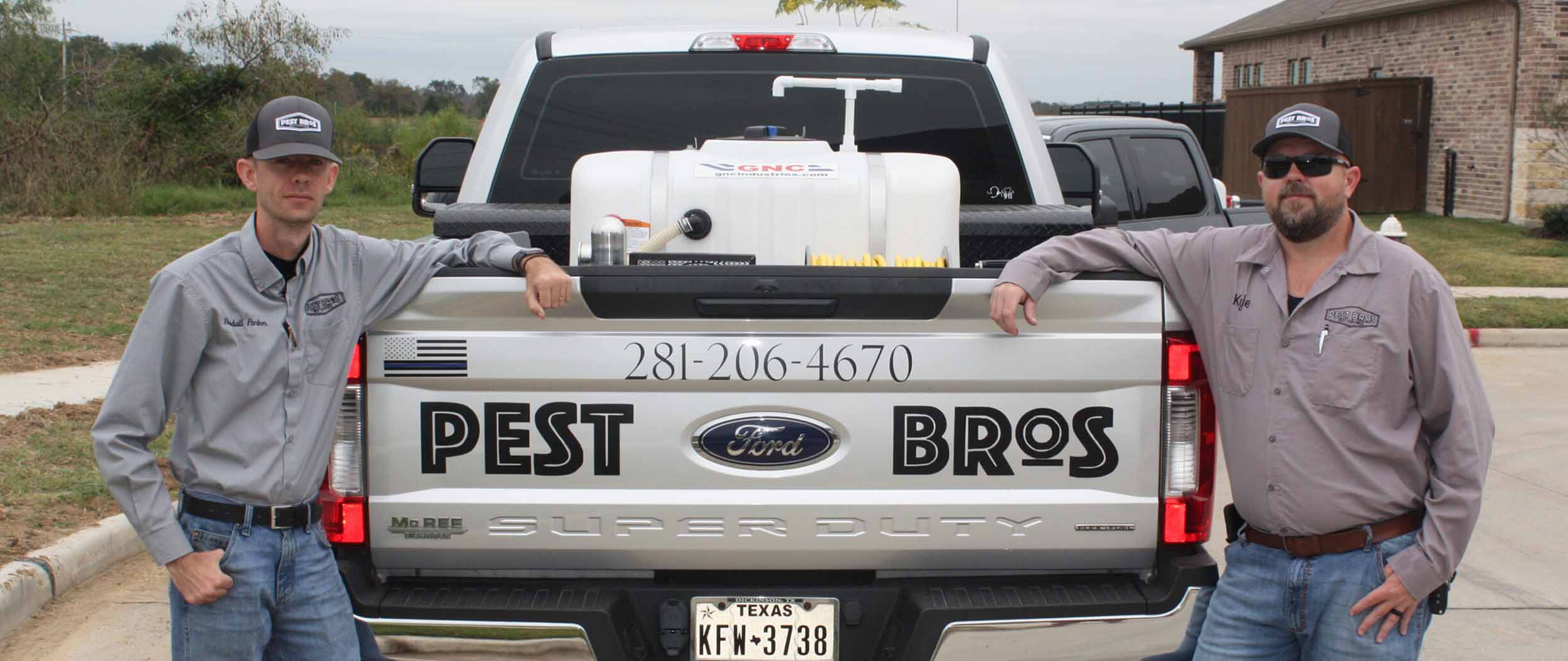 Pest bros van providing pest control services